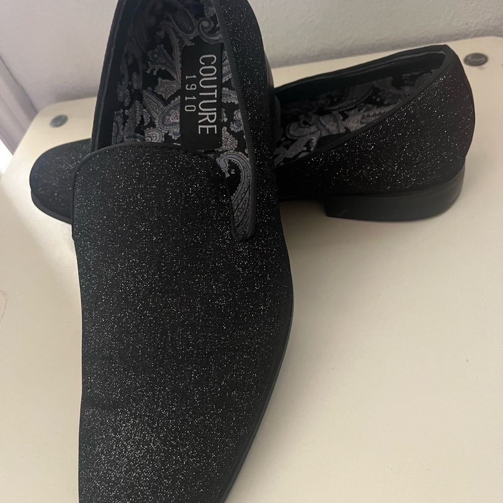 Black Glitter Loafers for Men NWOT